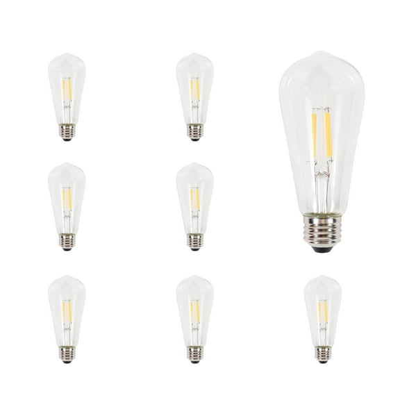 Sylvania LED Reduced Eye Strain ST19 Light Bulb, 60W, Dim, Soft White, 8 Pack
