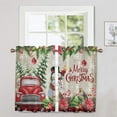 thumbnail image 3 of Fashnice Christmas Xmas Short Window Curtain Half Window Drapes Slot Top Kitchen Valance Cafe Tier Bathroom Scarf Rod Pocket Curtain Panel Style-H 2pc-Tier Curtain: W:42''x H:45'', 3 of 6