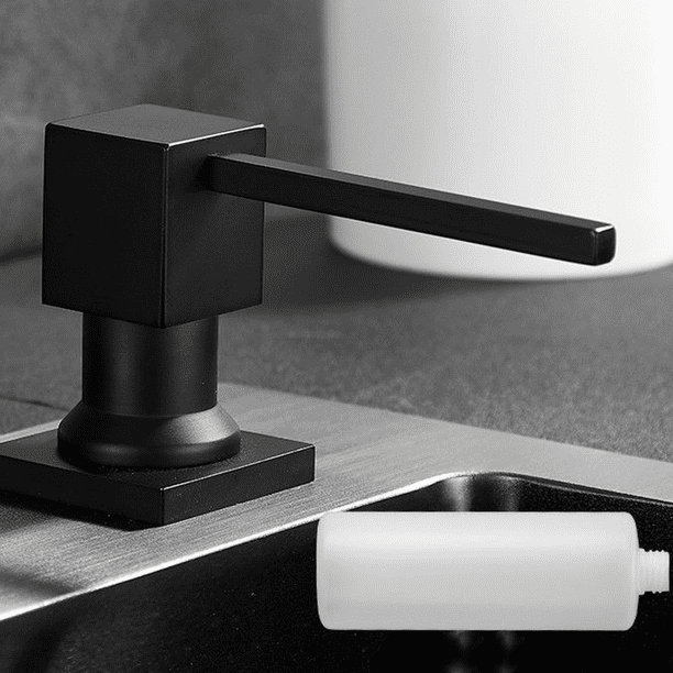 ZHAOCHENG Dispensador de jabón para fregadero de cocina, todo de latón incorporado y repuesto de diseño superior, bomba de cobre para jabón de manos y jabón para platos de metal, dispensador de jabón