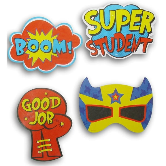 Super Student Paper Cutouts - Comic Book Words - Bulletin Board 8 Piece