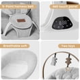 thumbnail image 4 of Babyomi Baby Swing with Auto Rocking, Adjustable Recline & Speed, Remote Control, Timer, Bluetooth Music, Toy Bar & Secure 5-Point Harness for Infants, Grey, 4 of 8