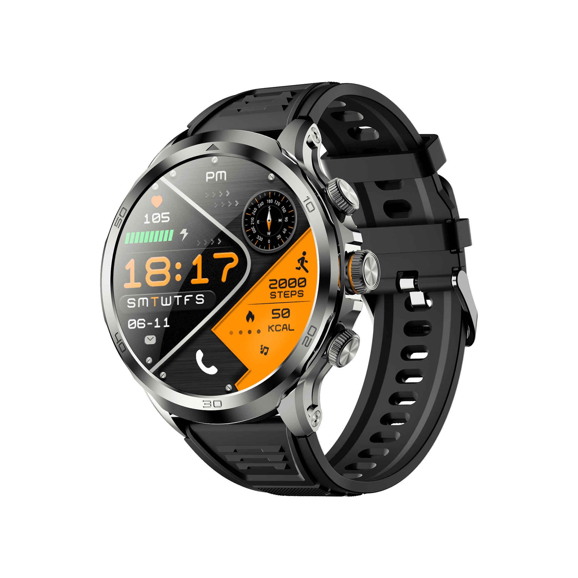 E EYAFA Android Smart Watch with SIM Card Slot, 3GB RAM + 32GB ROM, 1.95-Inch AMOLED Screen for Men and Women