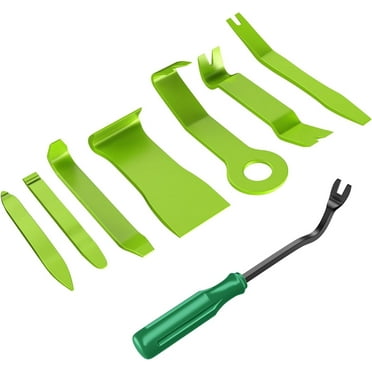 GOOACC 8PcsAuto Trim Removal Tool Kit No-Scratch Removal Tool Kit for Car Audio Dash Panel Window Molding Fastener Remover Tool Kit-Green