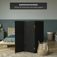 thumbnail image 6 of Red Lantern 4 ft. Short Woven Fiber Folding Screen - Black - 3 Panel, 6 of 6