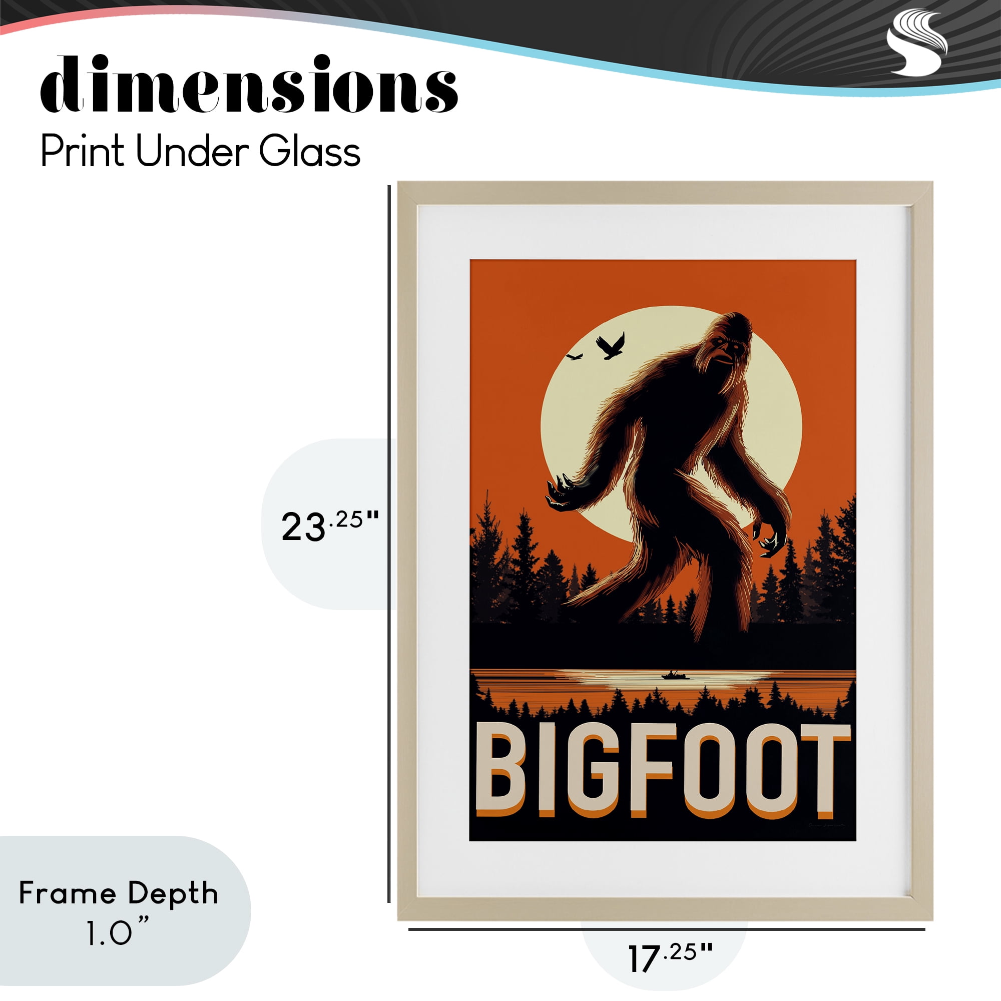 Stupell Industries Mythical Creature Lake Front Birch Framed Print Under Glass, design by Omar Escalante