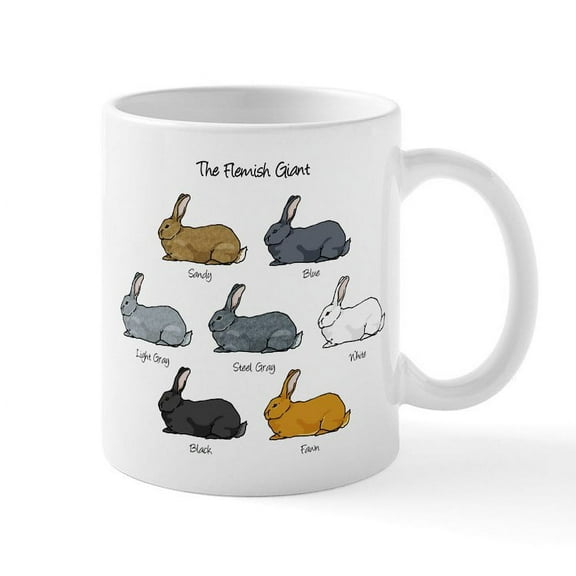 CafePress - Flemish Giant Rabbit Mug - 11 oz Ceramic Mug - Novelty Coffee Tea Cup