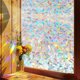 thumbnail image 5 of 17,7 pulgadas/45 cm * 39,3 pulgadas/100 cm Arco Iris reflectante 3D película para ventana decoración privacidad estática se aferra pegatina de vidrio, 5 of 6