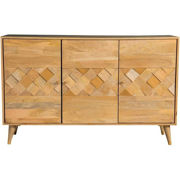 Alyssum 3-door Mango Wood Accent Cabinet Natural