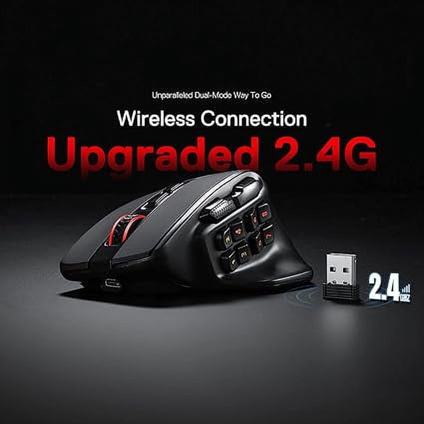 Redragon M811 PRO Wireless MMO Gaming Mouse, 15 Programmable Buttons RGB