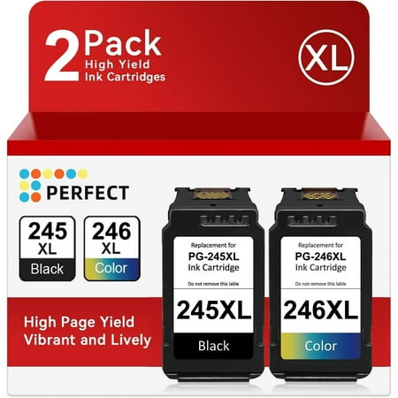 245XL 246XL Ink Cartridges Replacement for Canon Ink 245 and 246 PG 245 243 CL 246 244 for PIXMA MX492 MX490 MG2522 MG2920 MG2922 TR4520 TR4522 TR4527 TS3320 TS3322 Printers 2-Pack