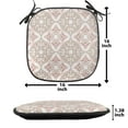 thumbnail image 5 of Moroccan Chair Seating Cushion Set of 4, Pastel Colored Complex Tiles with Geometrical Shapes Persian Art, Seat Pads for Office with Anti-slip Backing, 16"x16", Beige Pink White, by Ambesonne, 5 of 7