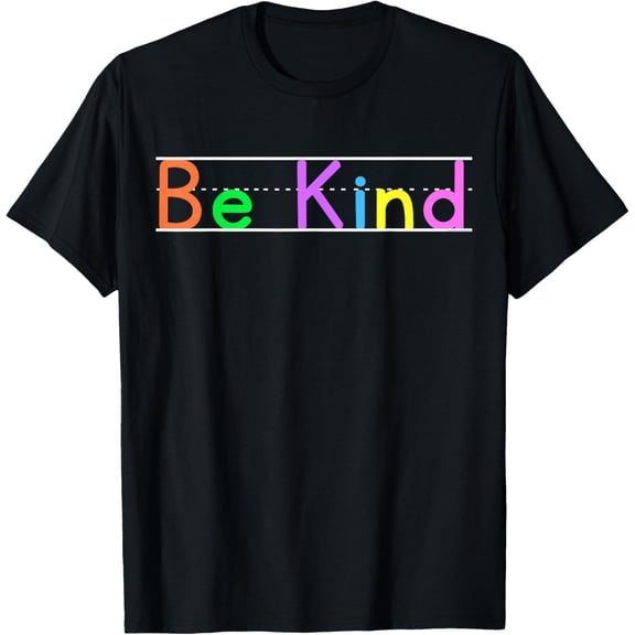 Colorful Be Kind Primary Style Boys Girls Teachers T-Shirt