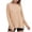 Beige, variant on Women's Oversized Long Sleeve Pullover Top with Crew Neck and Side Slit, Casual Loose Fit T-Shirt for Gym Workout and Daily Fitness