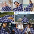 thumbnail image 5 of Quatrefoil Moroccan Pattern Cooling Blanket, Lightweight Breathable Summer Throw Blanket with Double Sided Cold Effect,Geometric Blue Morocco Picnic Beach Blankets Bed Sheet for Hot Sleepers 30"x40", 5 of 8