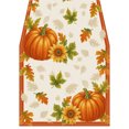 thumbnail image 2 of Fall Pumpkin Maple Leaf Table Runner, Linen Look Seasonal Table Decor, for Thanksgiving Harvest Dining Table Decor, 2 of 6