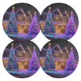 thumbnail image 4 of 15 Inch Round Grid Plate Mats Heat Non-Slip Resistant PVC Placemats for Kitchen Dining Table Decor Christmas Trees with Lights 4PCS, 4 of 5