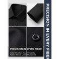 thumbnail image 4 of Mens Dress Shirt Long Sleeve Turndown Collar Tops Formal Business Shirt Dress Top Button Down Shirts Black S, 4 of 5