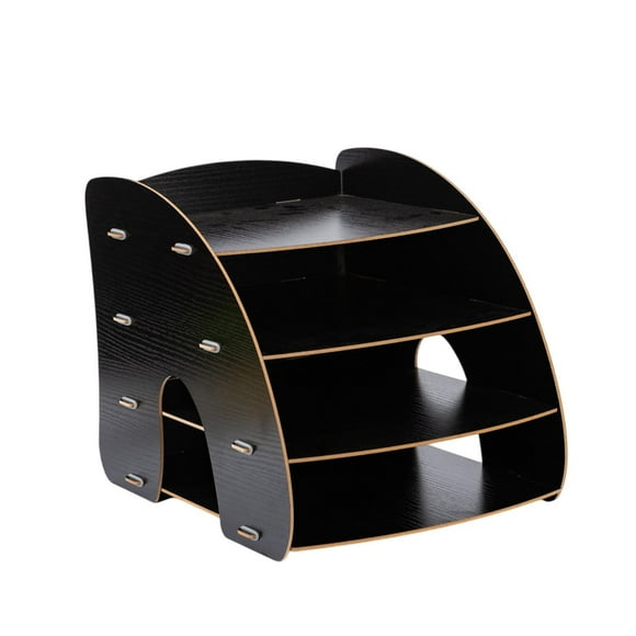 Organizador de archivos de escritorio perfecl Negro 4 bandejas