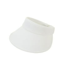 Fgnfyis Mens Womens Twill Clip On Sports Visor Sun Hat Adjustable Outdoor Tennis Beach Cap White One Size