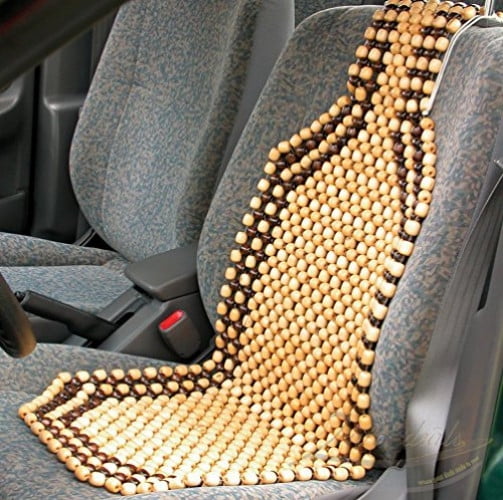 Custom Accessories 17360 Tan Wood Beaded Comfort Seat Cushion
