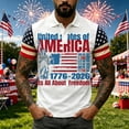 thumbnail image 4 of Homeyce Men's Polo Shirts 250 Years Of Liberty Freedom Usa Flag Golf Shirts Buttoned 4th Of July Polo T-Shirts Short Sleeve Independence Day Men's Independence Day Golf Shirts,White 3XL, 4 of 4