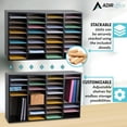 thumbnail image 4 of AdirOffice Wood Adjustable 36 Compartment Literature Organizer, Black 2 Pack, 4 of 10