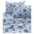 thumbnail image 5 of 100% Cotton Flannel Sheet Set - Deep Pocket, 170-GSM, Ultra Soft & Cozy Bedding for Winter, Cal King, Snowman Navy/Red, 5 of 5