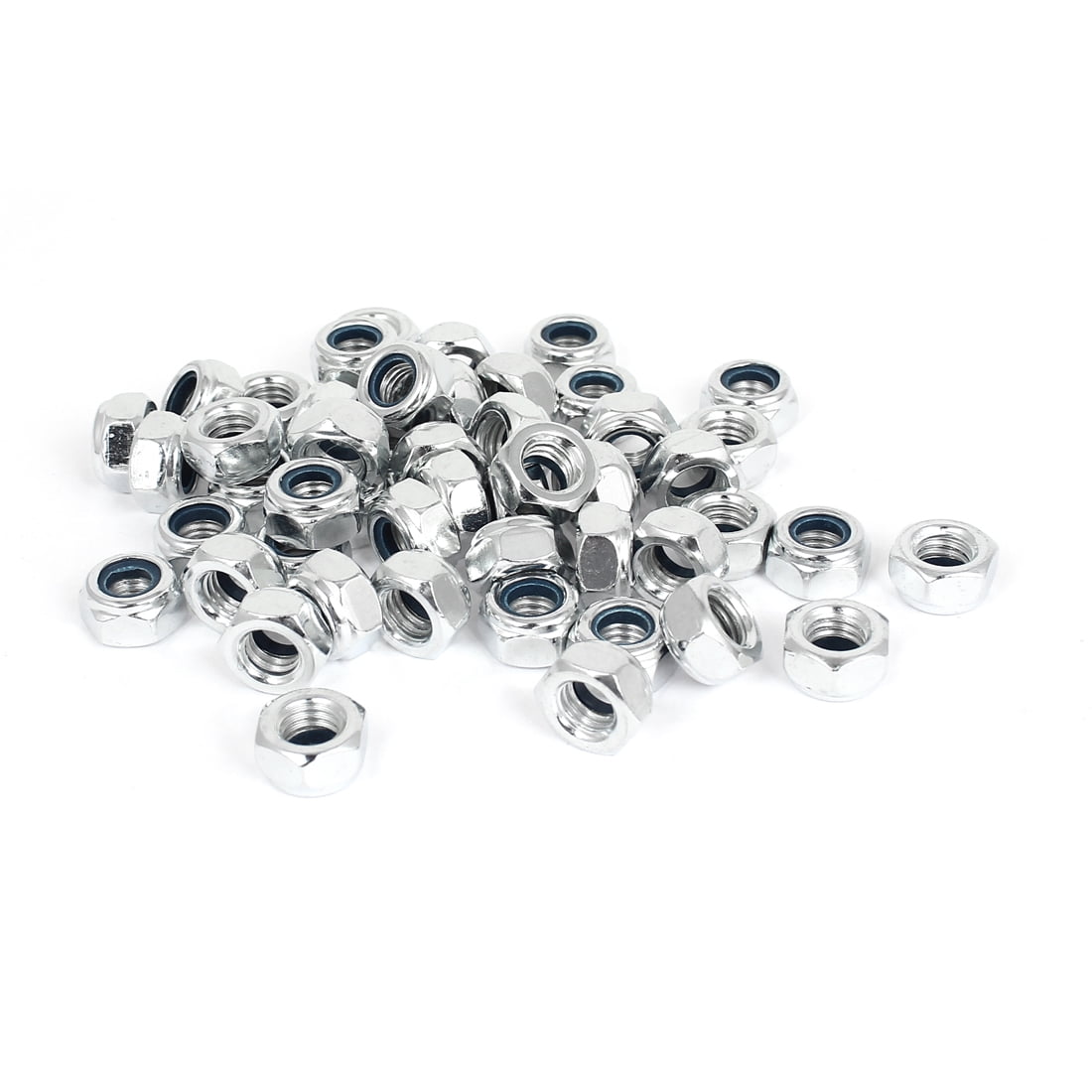 BinifiMux 50 Pcs M5 X 0.8mm Black Zinc Plated Nylon Lock Nuts - Hex Self Clinching Nuts