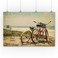 thumbnail image 2 of Sea Isle City, New Jersey, Bicycles and Beach Scene (36x54 Giclee Gallery Art Print, Vivid Textured Wall Decor), 2 of 3