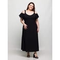 thumbnail image 7 of Plus Size Cold Shoulder Ruffle Sleeve Maxi Dress, 7 of 7