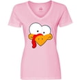 thumbnail image 3 of Inktastic Thanksgiving Goofball Turkey Face Women's V-Neck T-Shirt, 3 of 5
