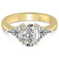 thumbnail image 3 of 3 Carat IGI Certified Oval Shape Lab Grown Diamond Engagement Ring | 14K Yellow Gold |Caroline Three Stone Side Trillion Diamond Ring | FG-VS1-VS2 Quality Friendly Diamonds, 3 of 5