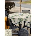thumbnail image 4 of Outdoor Tablecloth with Umbrella Hole and Zipper, Summer Botanical Square Table Cloth 54x54 Inch Waterproof Tablecloth, Green Spring Floral Birds Rustic Picnic Table Cover for Patio Camping, 4 of 7