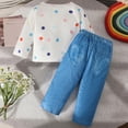 thumbnail image 4 of NOLDARES Toddler Baby Girl Fall Winter Clothes 2pcs Set Long Sleeve Crewneck Sweatshirt and Pants Cute Print Outfits Clothing(White,2-3 Y), 4 of 7