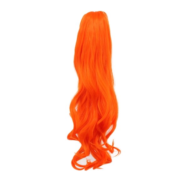 Karlery Clip rizado en garra gruesa con cordón de cola de caballo, extensión de pelo multicolor (naranja)