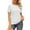 White, variant on Beecarchil Women's Short Sleeve Crew Neck Casual Eyelet Tunic T Shirt Top White M