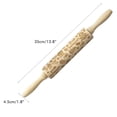 thumbnail image 3 of Wooden Christmas Rollers Natural Wood Embossing Rolling Pin For Baking Tool, 3 of 8