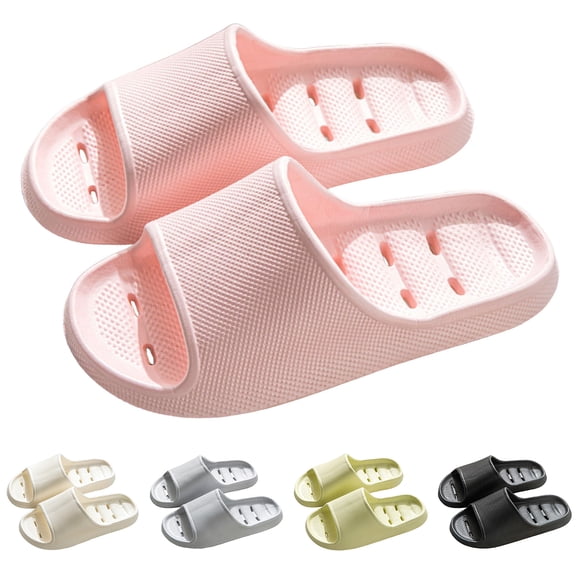 Dakaela Shower Shoes for Women and Men Quick Drying Non Slip Slides Sandals Comfortable House Slippers Bathroom Massage Flip Flops with Drain Holes Size 6-10