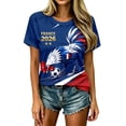 thumbnail image 4 of Women's Football Graphic T-Shirt, Women's Soccer Fan Short Sleeve T-Shirt, Round Neck Casual Tee for Day Support & Fan for Soccer Tournament 2026 Blue Size: 3XL, 4 of 6