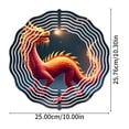 thumbnail image 4 of Vibrant Metal Dragon Wind Spinner & Chime - Fiery Orange & Red Scales Intricate Design Perfect for Yard & Garden Decor, 4 of 6