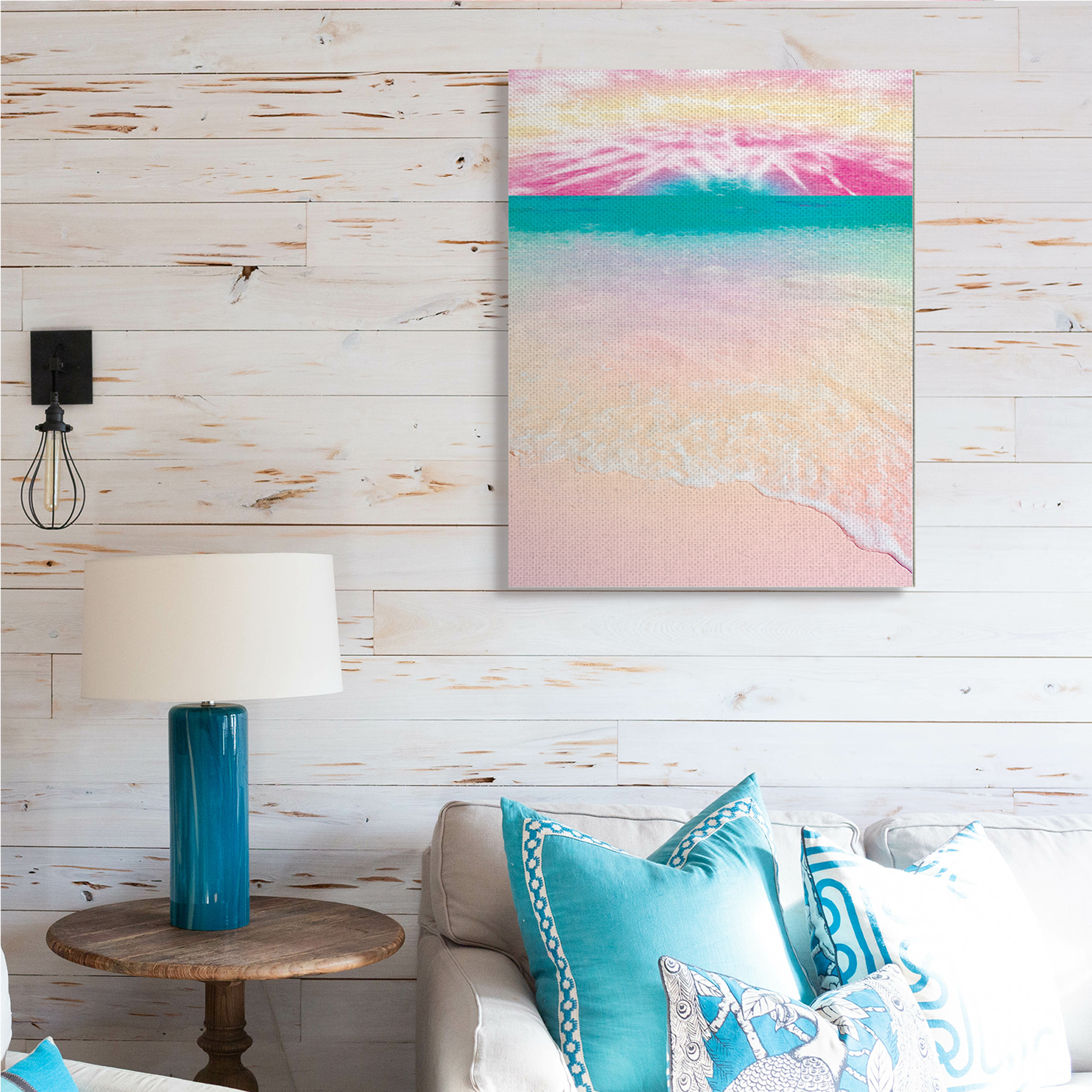 Stupell Industries Tropical Tie Dye Beach Horizon Coastline Landscape,30 x 40,Designed by Arrolynn Weiderhold