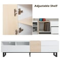 thumbnail image 3 of TV Stand for 75 Inch TVs, Paproos Modern 70'' Entertainment Center with Storage Cabinets & Metal Legs, TV Console with Doors, Media Console TV Cabinet for Living Room, Office, White, 3 of 7