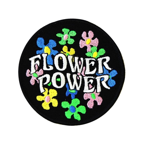 Daisy Flower Power Patch Écusson Hippie des Années 60 Peace Brodé Appliqué Thermocollant