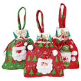 thumbnail image 1 of Toyvian 3PCS Christmas Theme Drawstring Bags Cartoon Design For Children And Families Perfect For Home Party Gift Wrapping, 1 of 3