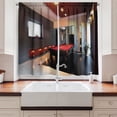 thumbnail image 2 of Ambesonne Modern Kitchen Curtains, Pool Game Snooker Table, 55"x39", Red Brown White, 2 of 3