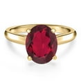 thumbnail image 3 of Gem Stone King 14K Yellow Gold Ruby Red Mystic Quartz Engagement Ring for Women | 4.00 Cttw | Oval 12X10MM | Gemstone Birthstone | Size 5, 3 of 6