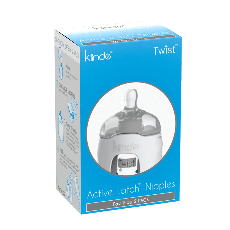 Kiinde Twist Active Latch Nipples for Breast Milk, 2 Pack