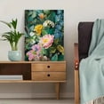 thumbnail image 5 of Vibrant Botanical Floral Butterfly Canvas Painting Wall Art for Living Room Bedroom Office Hotel Lobby Dining Room Decor, 5 of 8
