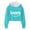 Sky Blue, variant on FAOWME Child Girls Long Sleeve Letters Solid Color Crop Sweatshirt Hoodie Pullover Tops For Kids Light Blue 4-5 Years