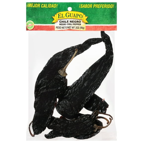 El Guapo Whole Negro Chili Pepper (Chile Negro Entero), 2 oz